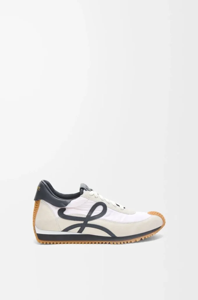 Flow Runner i nylon och mocka Blå antracit/vit