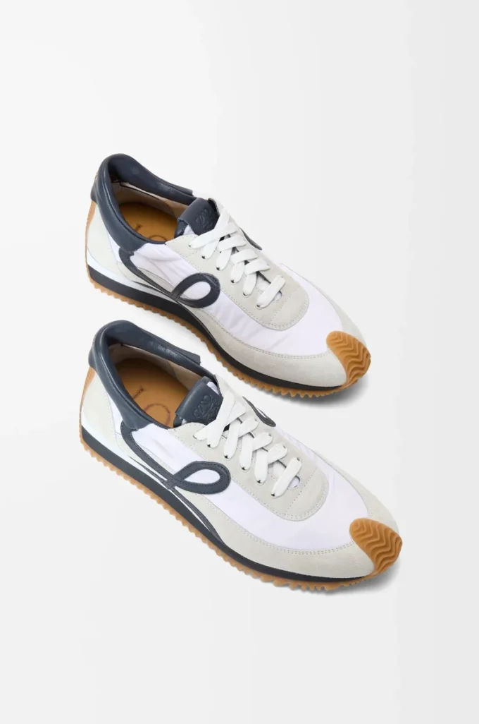 Flow Runner i nylon och mocka Blå antracit/vit