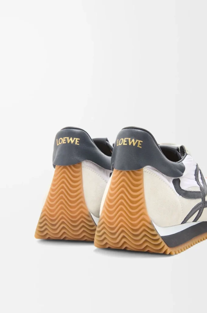 Flow Runner i nylon och mocka Blå antracit/vit