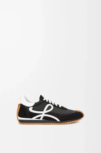 Flow Runner i nylon och mocka Svart/Vit