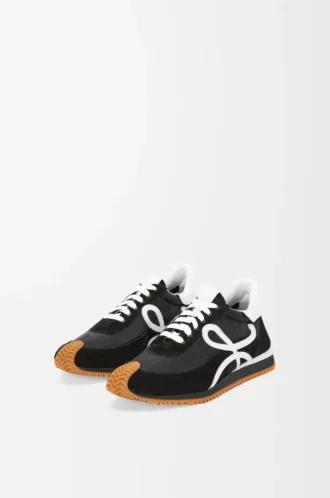 Flow Runner i nylon och mocka Svart/Vit