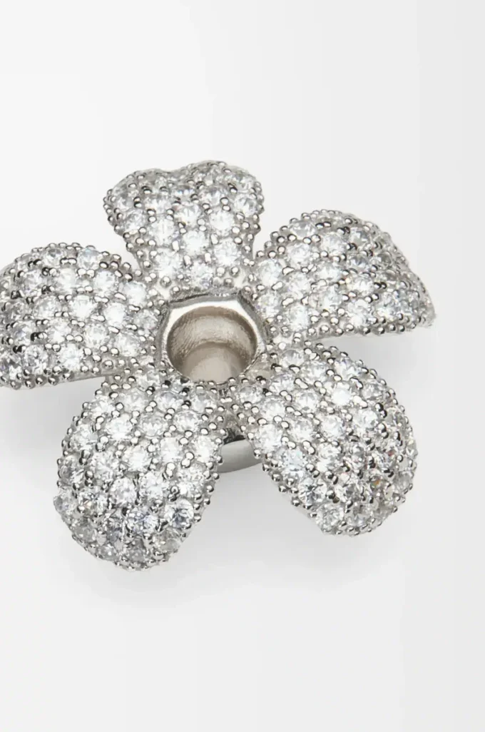 Flower Hat-hänge i sterlingsilver och kristaller Silver/Vit