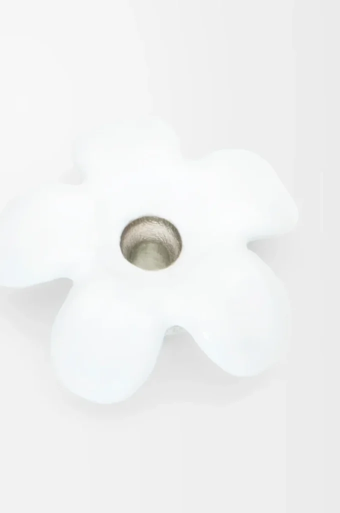 Flower Hat-hänge i sterlingsilver Silver/Vit