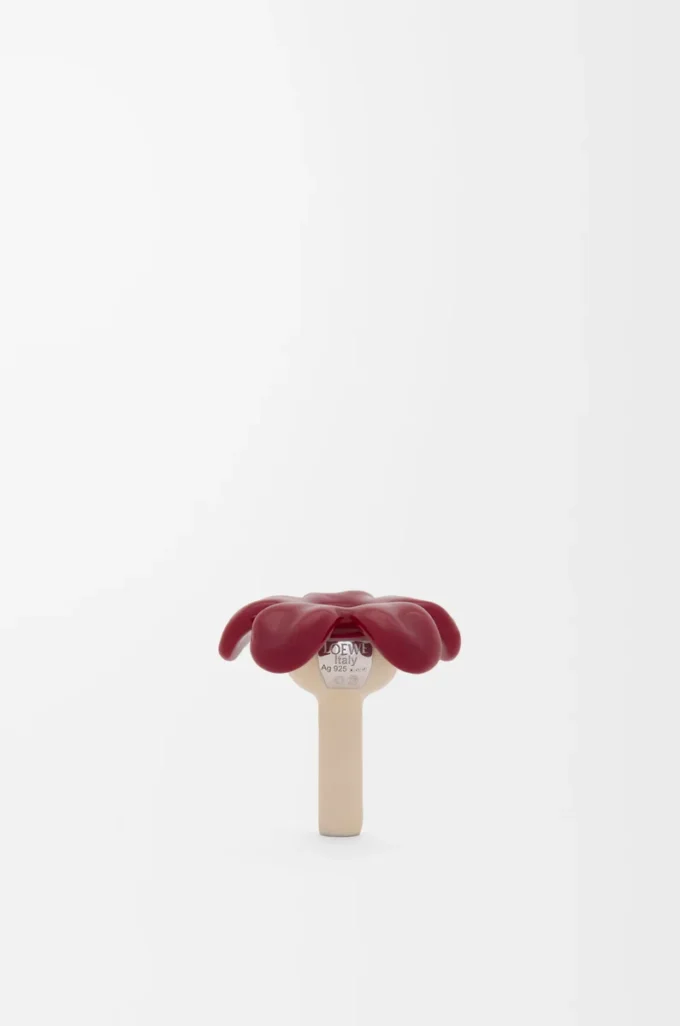 Flower Seat-hänge i sterlingsilver Silver/Burgundy