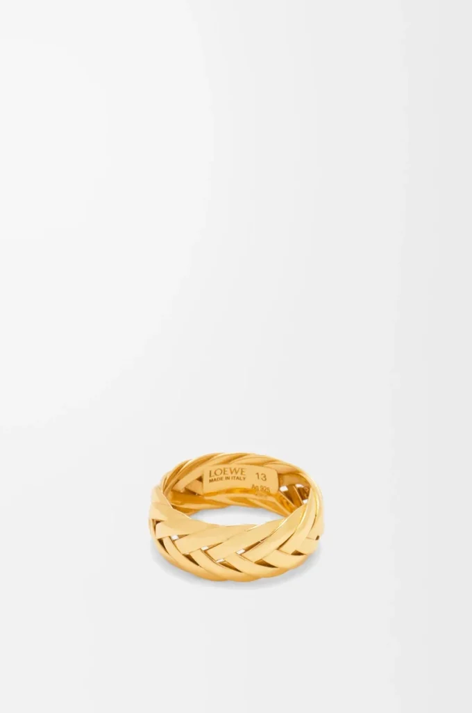 Flätad ring i sterlingsilver Guld Flätad ring i sterlingsilver Guld