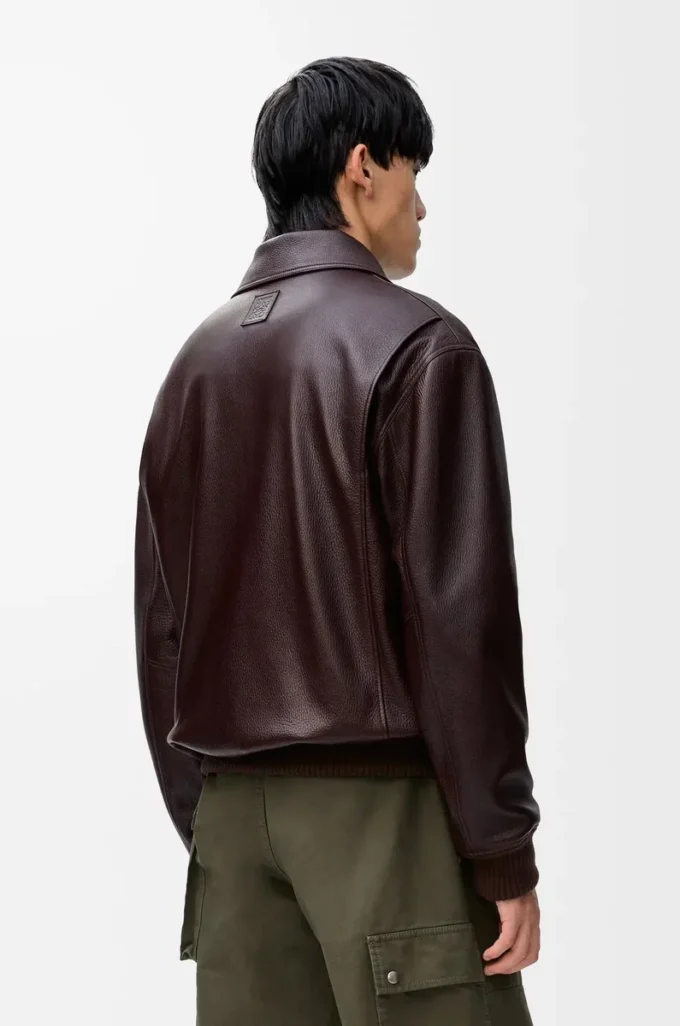 Flygarjacka i hjortskinn Oxblood