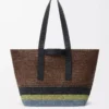 Fold Shopper i raffia Brun/Flerfärgad Fold Shopper i raffia Brun/Flerfärgad