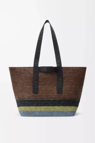 Fold Shopper i raffia Brun/Flerfärgad Fold Shopper i raffia Brun/Flerfärgad