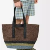 Fold Shopper i raffia Brun/Flerfärgad Fold Shopper i raffia Brun/Flerfärgad