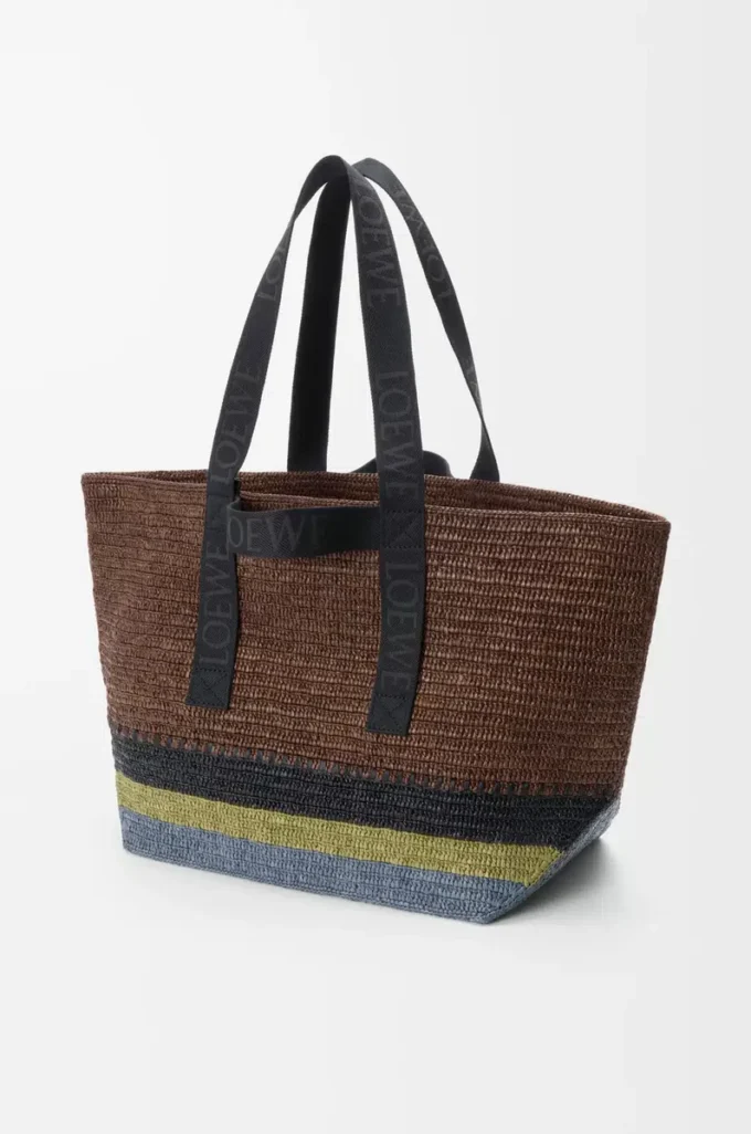 Fold Shopper i raffia Brun/Flerfärgad Fold Shopper i raffia Brun/Flerfärgad