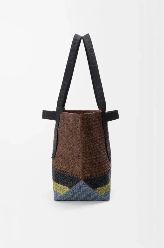 Fold Shopper i raffia Brun/Flerfärgad Fold Shopper i raffia Brun/Flerfärgad