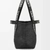 Fold Shopper i raffia Svart