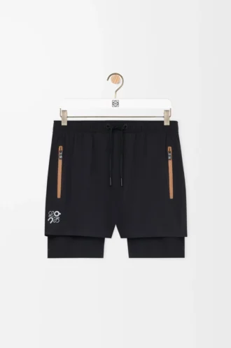 Funktionsshorts i tekniskt skal, svart