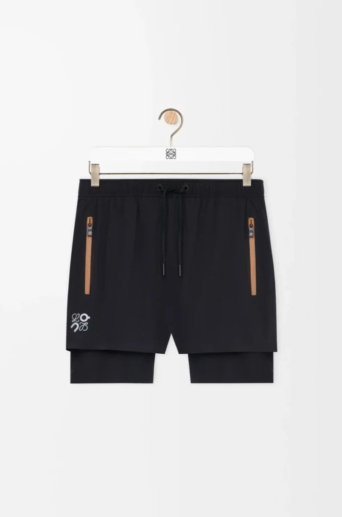 Funktionsshorts i tekniskt skal, svart