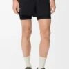 Funktionsshorts i tekniskt skal, svart
