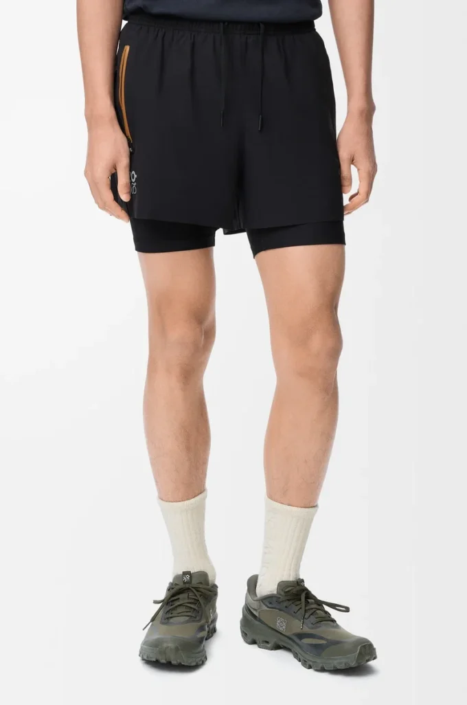 Funktionsshorts i tekniskt skal, svart
