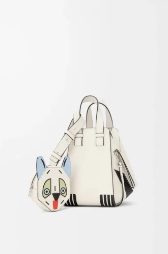 Futurist Cat kompakt Hammock-väska i klassiskt kalvskinn Soft White