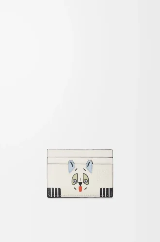 Futurist Cat kortficka i klassiskt kalvskinn Soft White