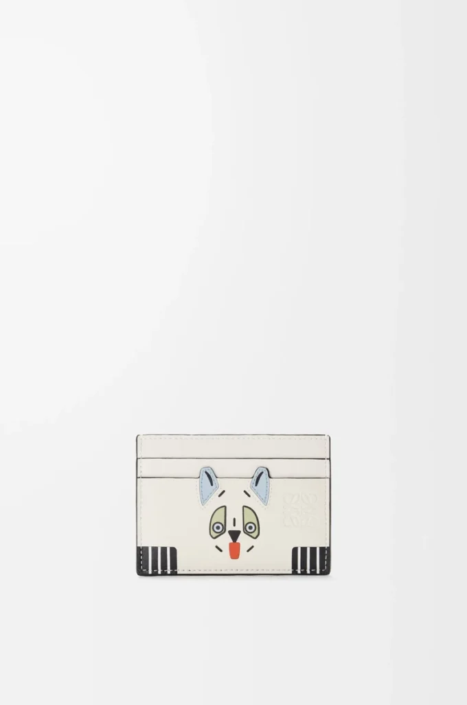 Futurist Cat kortficka i klassiskt kalvskinn Soft White Futurist Cat kortficka i klassiskt kalvskinn Soft White