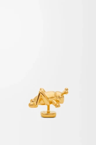 Grasshoppa-brosch i mässing Guld