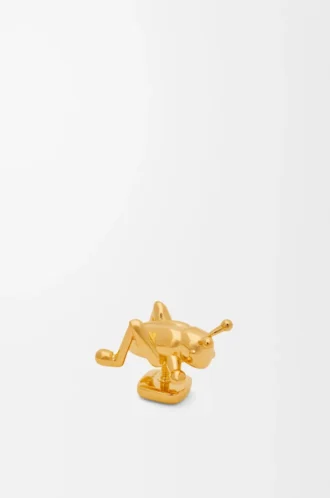 Grasshoppa-brosch i mässing Guld