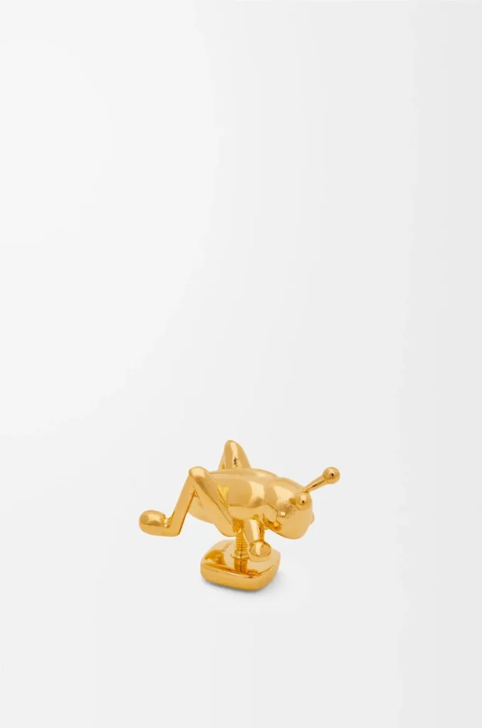 Grasshoppa-brosch i mässing Guld