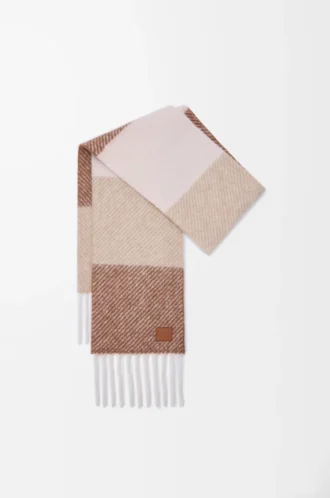 Halsduk i alpacka- och ullblandning Mocha/Beige