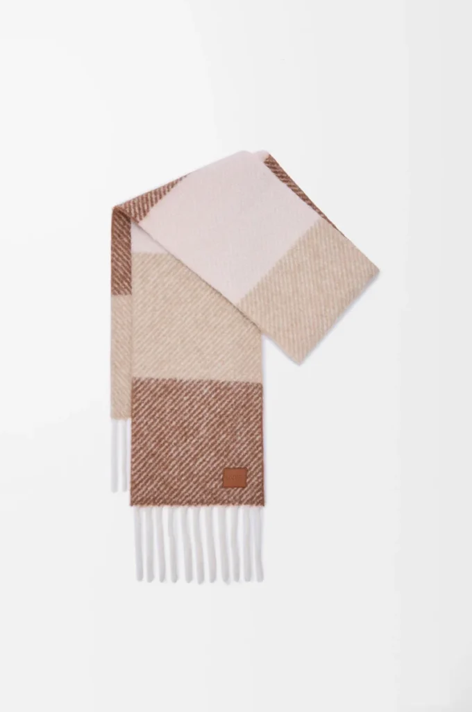Halsduk i alpacka- och ullblandning Mocha/Beige Halsduk i alpacka- och ullblandning Mocha/Beige