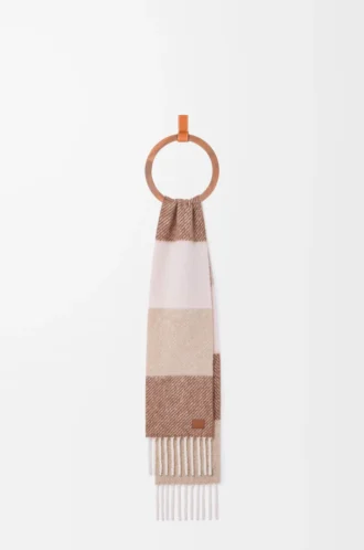 Halsduk i alpacka- och ullblandning Mocha/Beige
