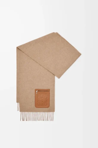 Halsduk i ull och kashmir Beige