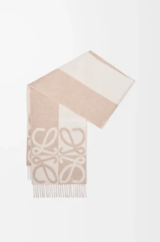 Halsduk i ull och kashmir Beige/Ecru