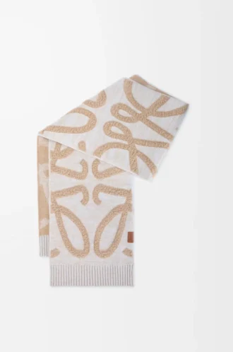 Halsduk i ull och kashmir Beige Melange Halsduk i ull och kashmir Beige Melange