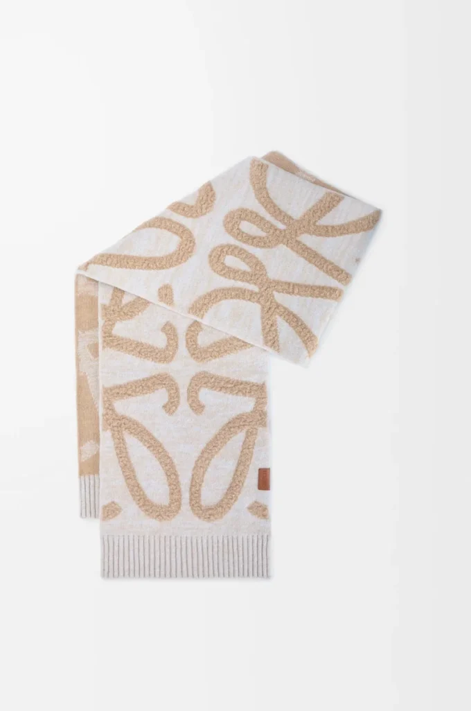 Halsduk i ull och kashmir Beige Melange