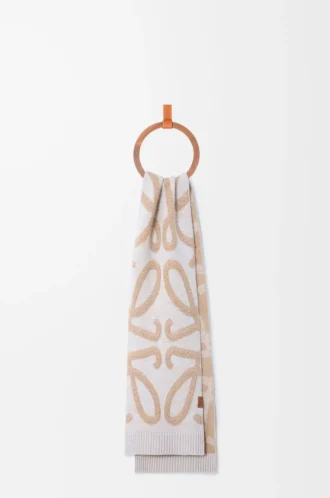 Halsduk i ull och kashmir Beige Melange Halsduk i ull och kashmir Beige Melange