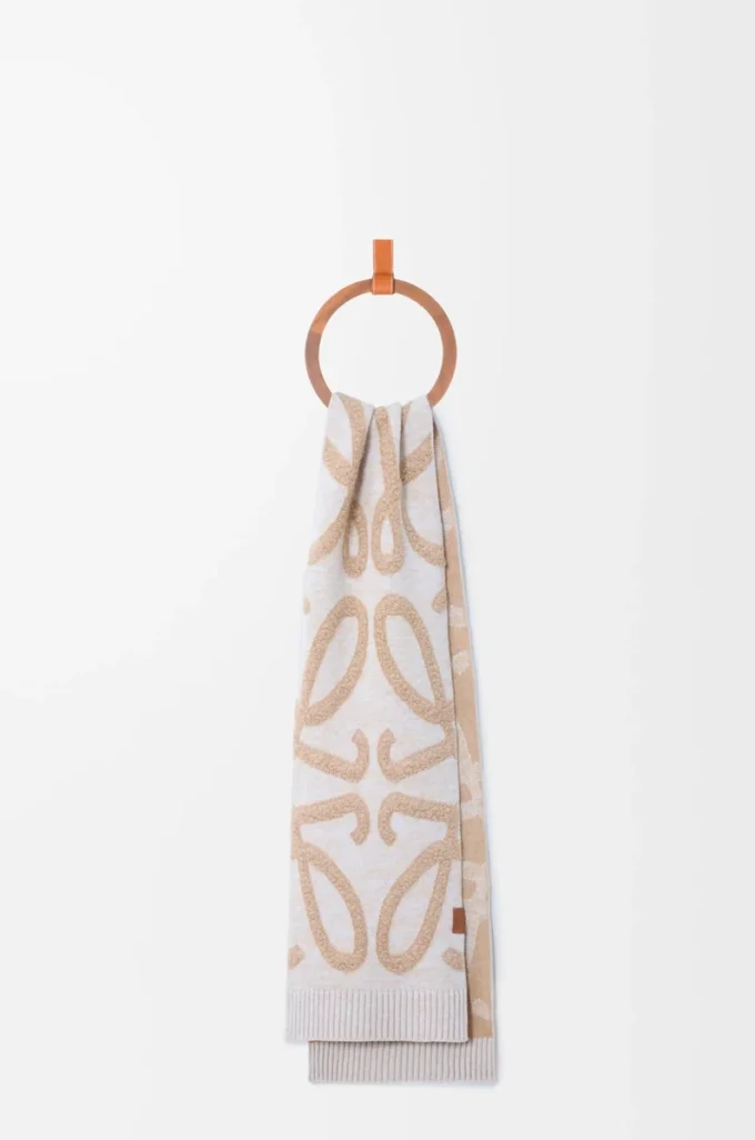 Halsduk i ull och kashmir Beige Melange
