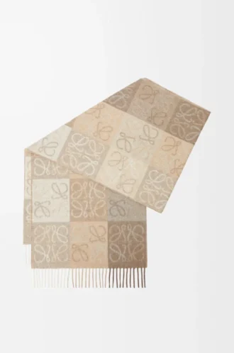 Halsduk i ull och kashmir Vit/beige Halsduk i ull och kashmir Vit/beige