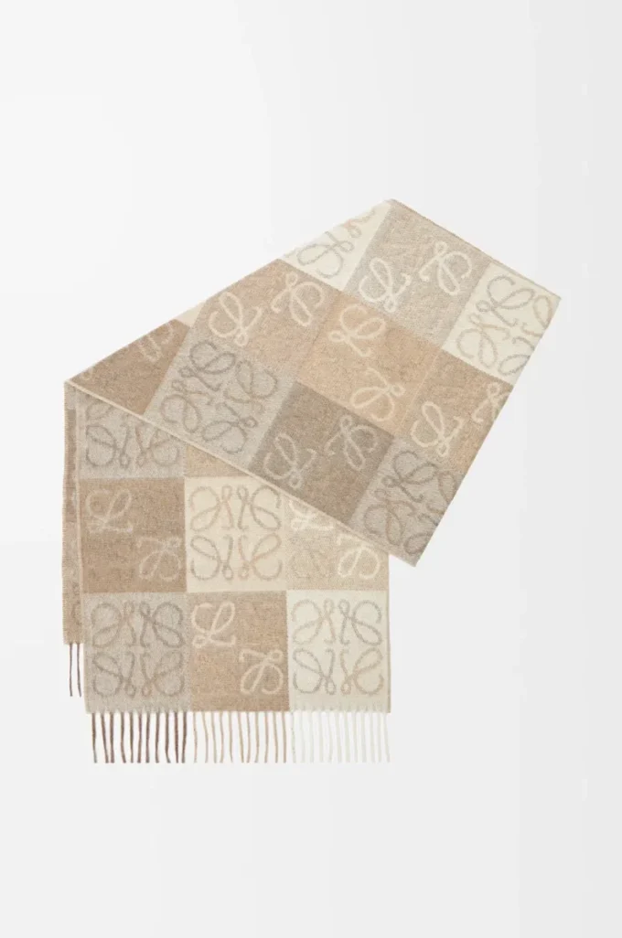 Halsduk i ull och kashmir Vit/beige