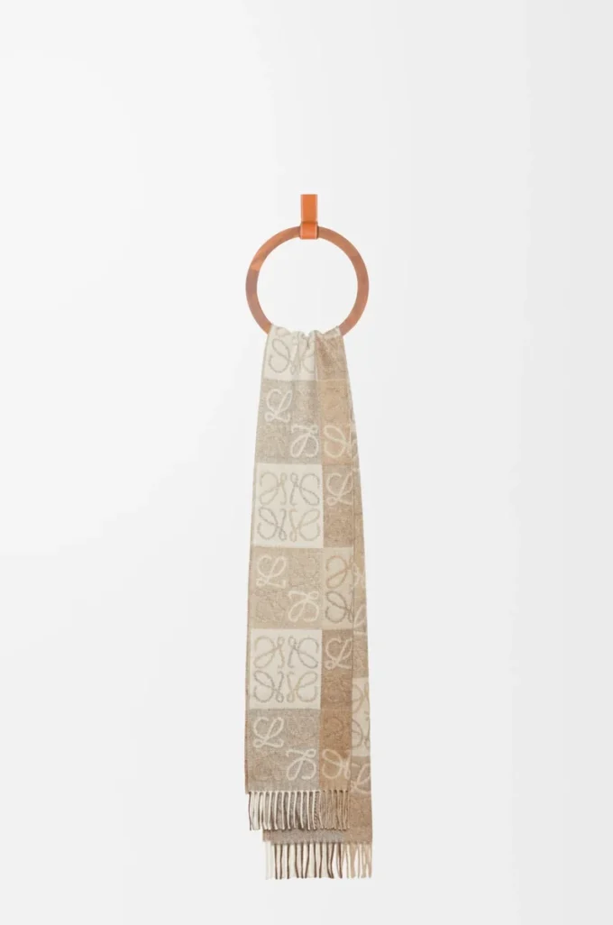 Halsduk i ull och kashmir Vit/beige