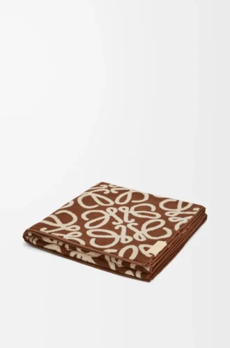 Handduk i bomull, brun/beige
