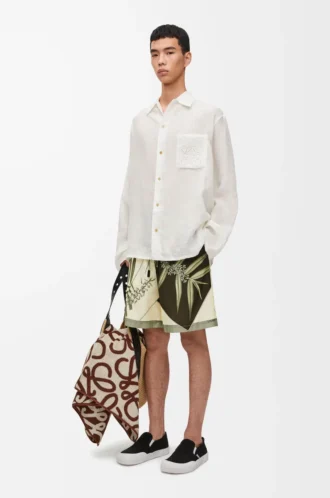 Handduk i bomull, brun/beige