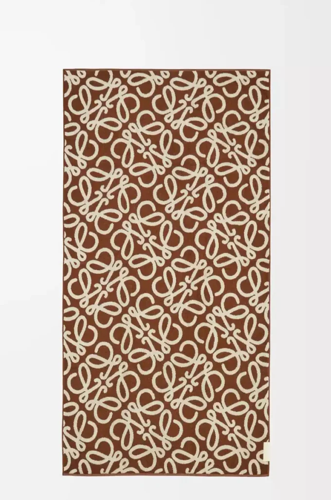 Handduk i bomull, brun/beige Handduk i bomull, brun/beige