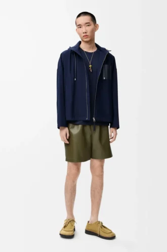 Huvtröja i bomull Navy/Beige