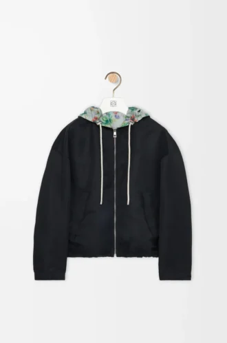 Huvtröja i polyester och silke Grön/Röd