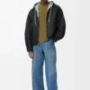 Huvtröja i polyester och silke Grön/Röd Huvtröja i polyester och silke Grön/Röd