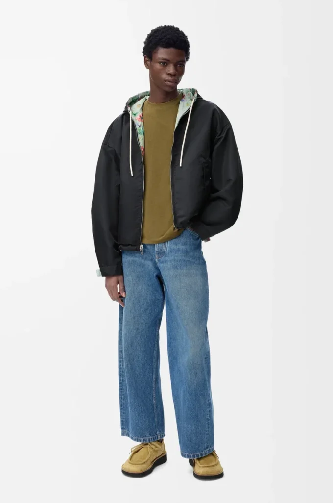 Huvtröja i polyester och silke Grön/Röd Huvtröja i polyester och silke Grön/Röd