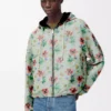 Huvtröja i polyester och silke Grön/Röd Huvtröja i polyester och silke Grön/Röd
