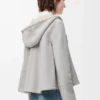 Huvtröja i shearling, ljusgrå melange Huvtröja i shearling, ljusgrå melange