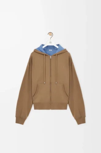 huvtrja med dragkedja i bomull beige bl 1 330x498 - Huvtr&ouml;ja med dragkedja i bomull Beige/Bl&aring;