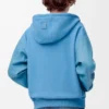 Hybridhoodie i bomull och nappalammskinn Blå Hybridhoodie i bomull och nappalammskinn Blå