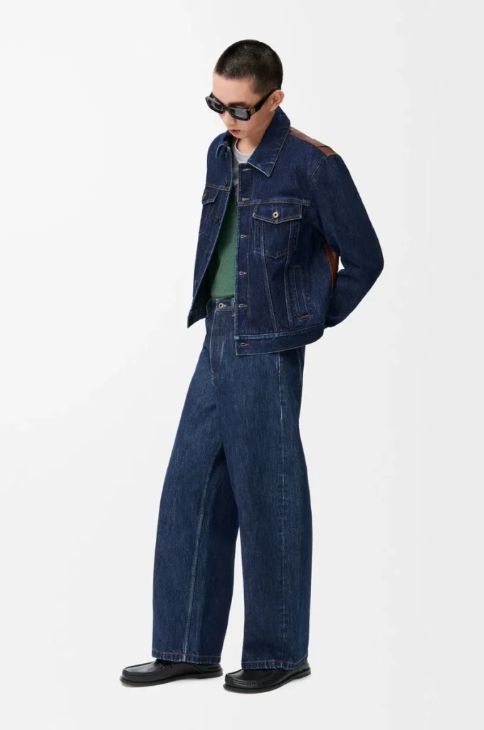 Hybridjacka i denim och nappakalvskinn Raw Denim Hybridjacka i denim och nappakalvskinn Raw Denim